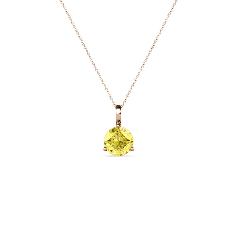 Sheryl 4.00 mm Yellow Sapphire Solitaire Pendant 
