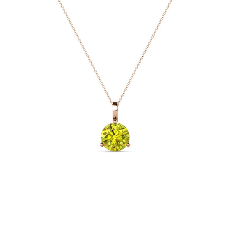 Sheryl 4.00 mm Yellow Diamond Solitaire Pendant 