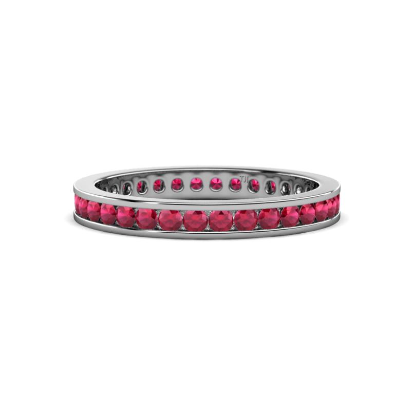 Celina 2.00 mm Round Ruby Eternity Band 
