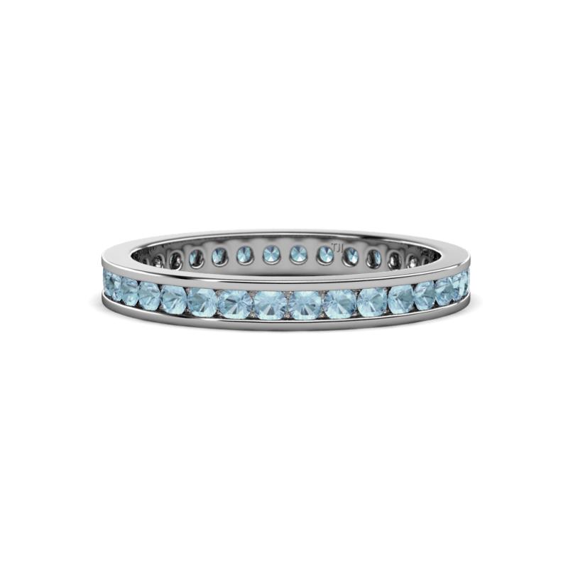 Celina 2.00 mm Round Aquamarine Eternity Band 