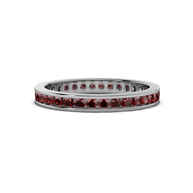 Celina 2.00 mm Round Red Garnet Eternity Band 