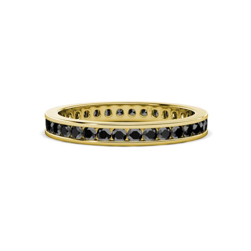Celina 2.00 mm Round Black Diamond Eternity Band 