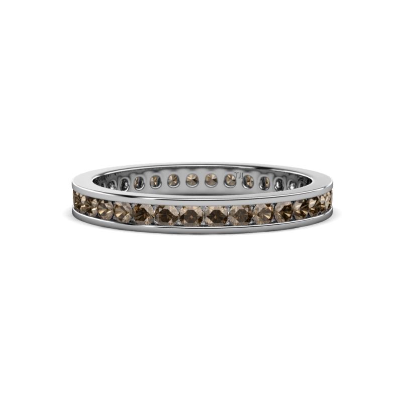 Celina 2.00 mm Round Smoky Quartz Eternity Band 