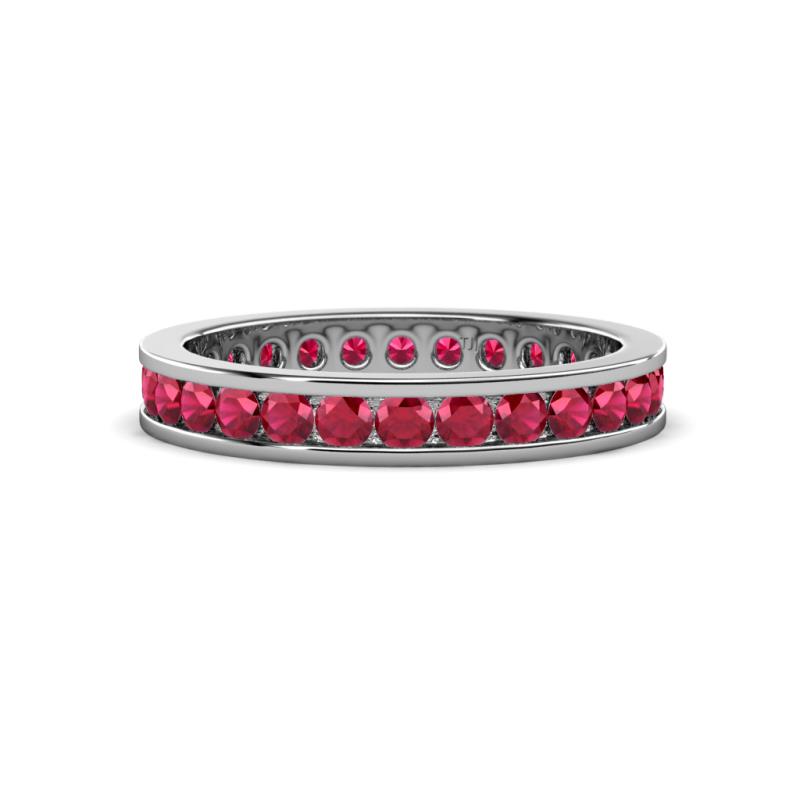 Celina 2.40 mm Round Ruby Eternity Band 