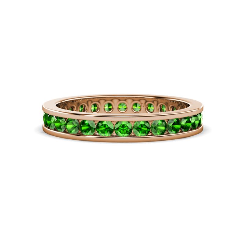 Celina 2.40 mm Round Green Garnet Eternity Band 