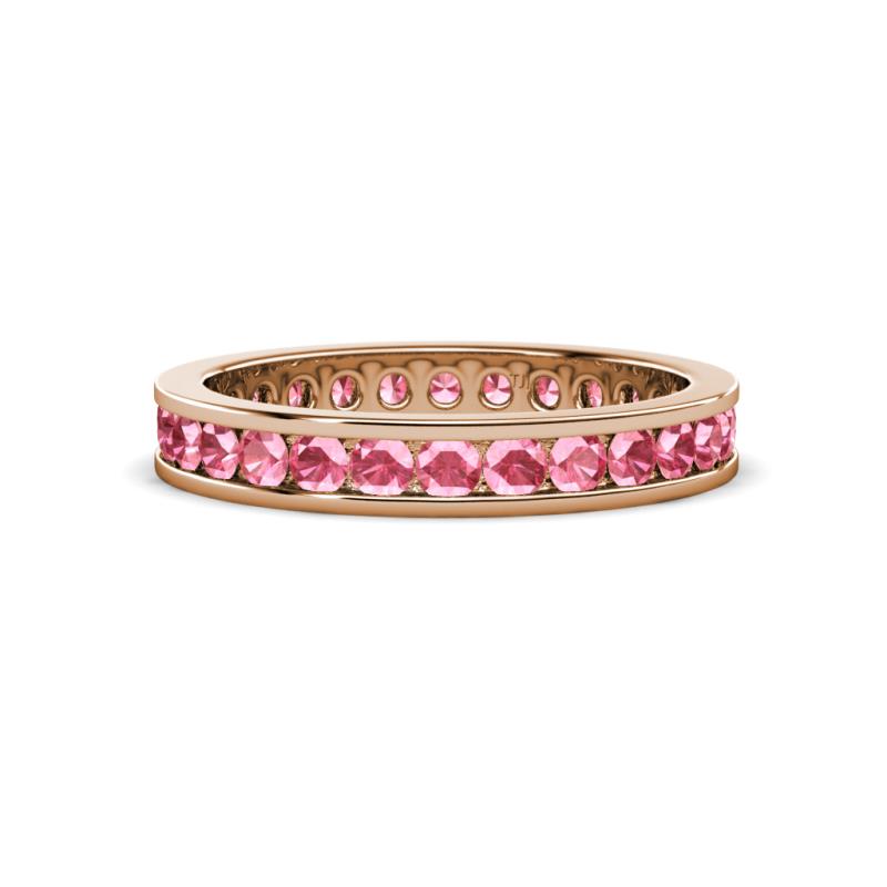 Celina 2.40 mm Round Pink Tourmaline Eternity Band 