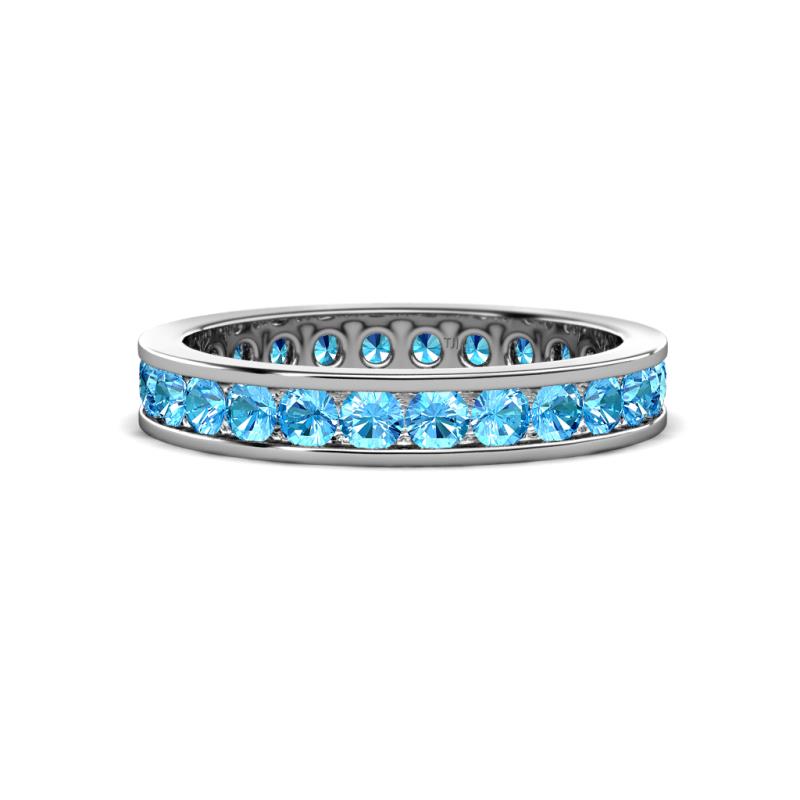 Celina 2.70 mm Round Blue Topaz Eternity Band 