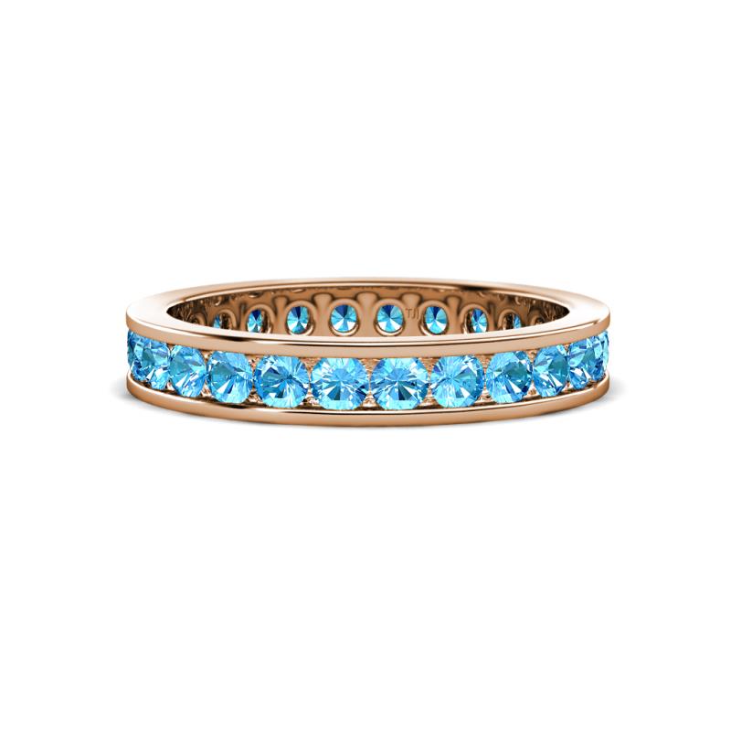 Celina 2.70 mm Round Blue Topaz Eternity Band 