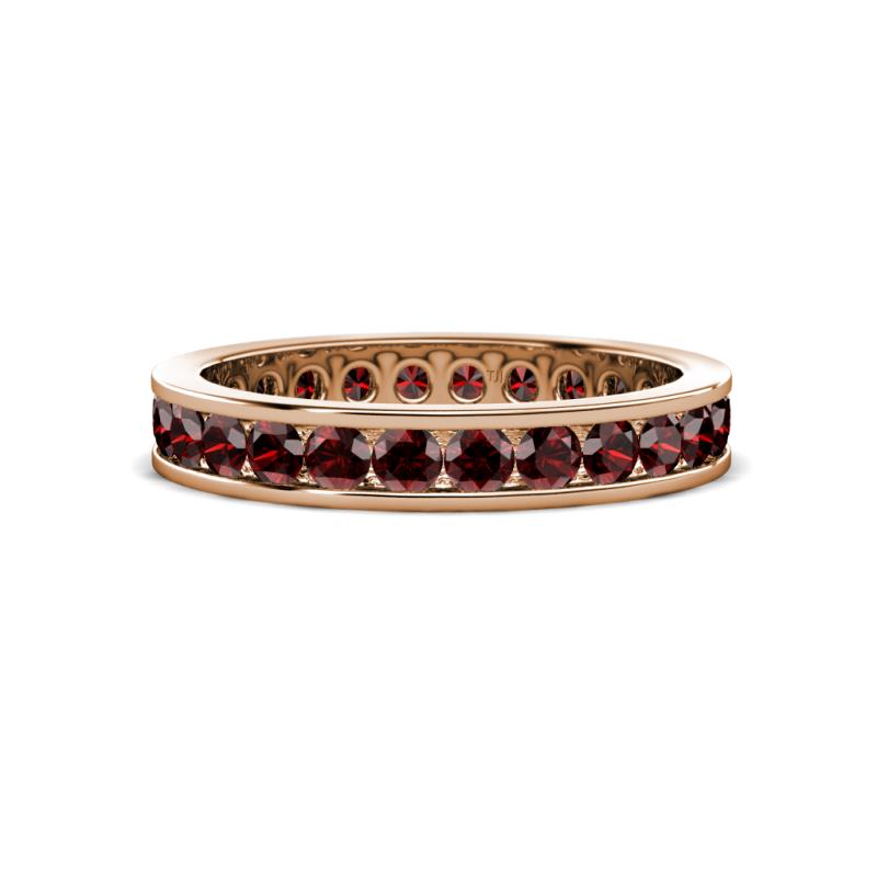 Celina 2.70 mm Round Red Garnet Eternity Band 