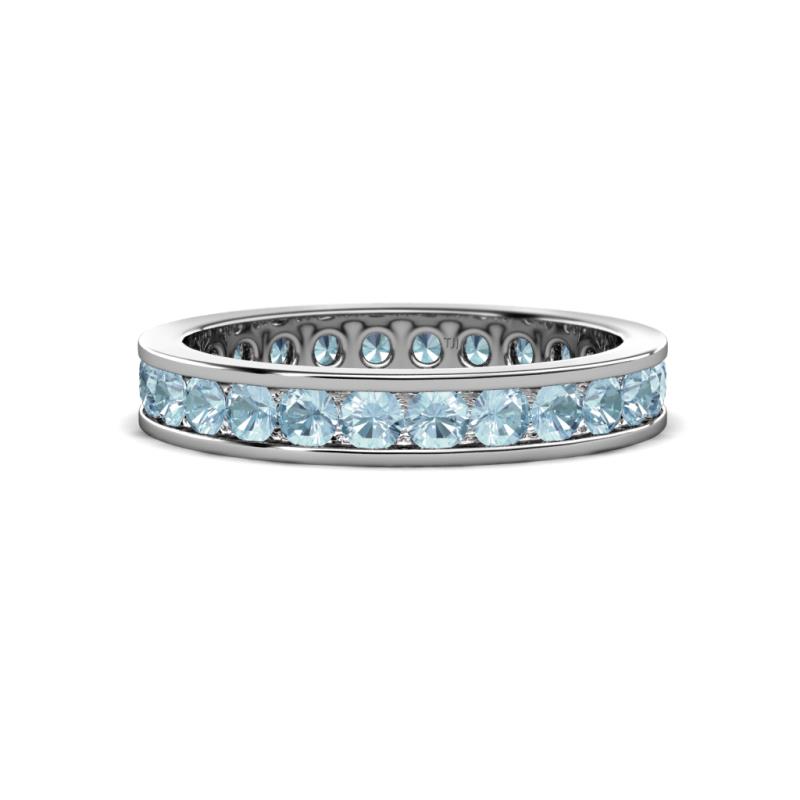 Celina 2.70 mm Round Aquamarine Eternity Band 