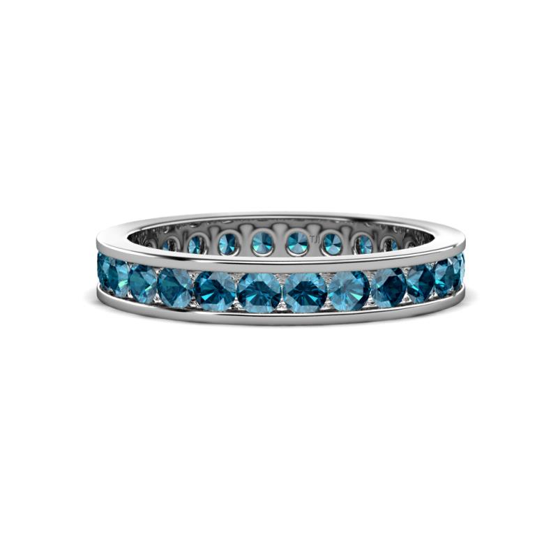 Celina 2.70 mm Round Blue Diamond Eternity Band 