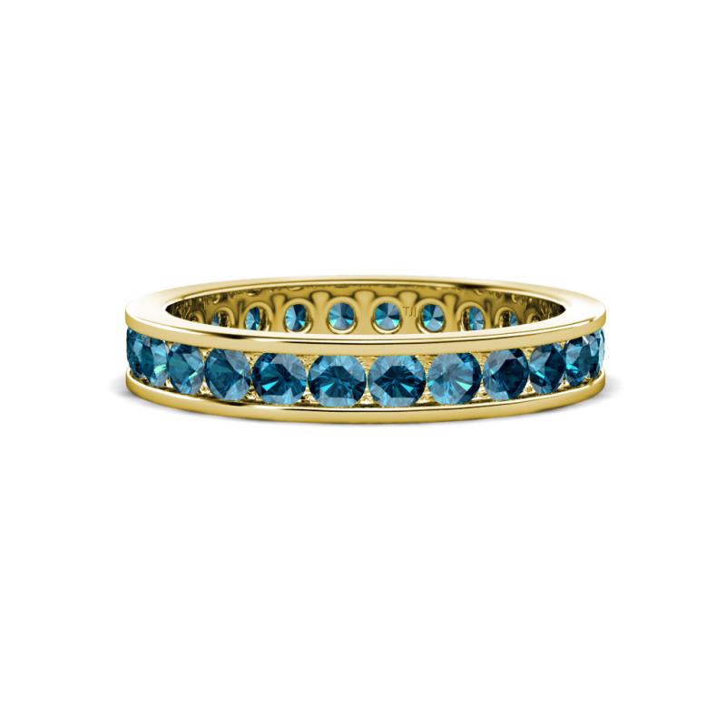 Celina 2.70 mm Round Blue Diamond Eternity Band 