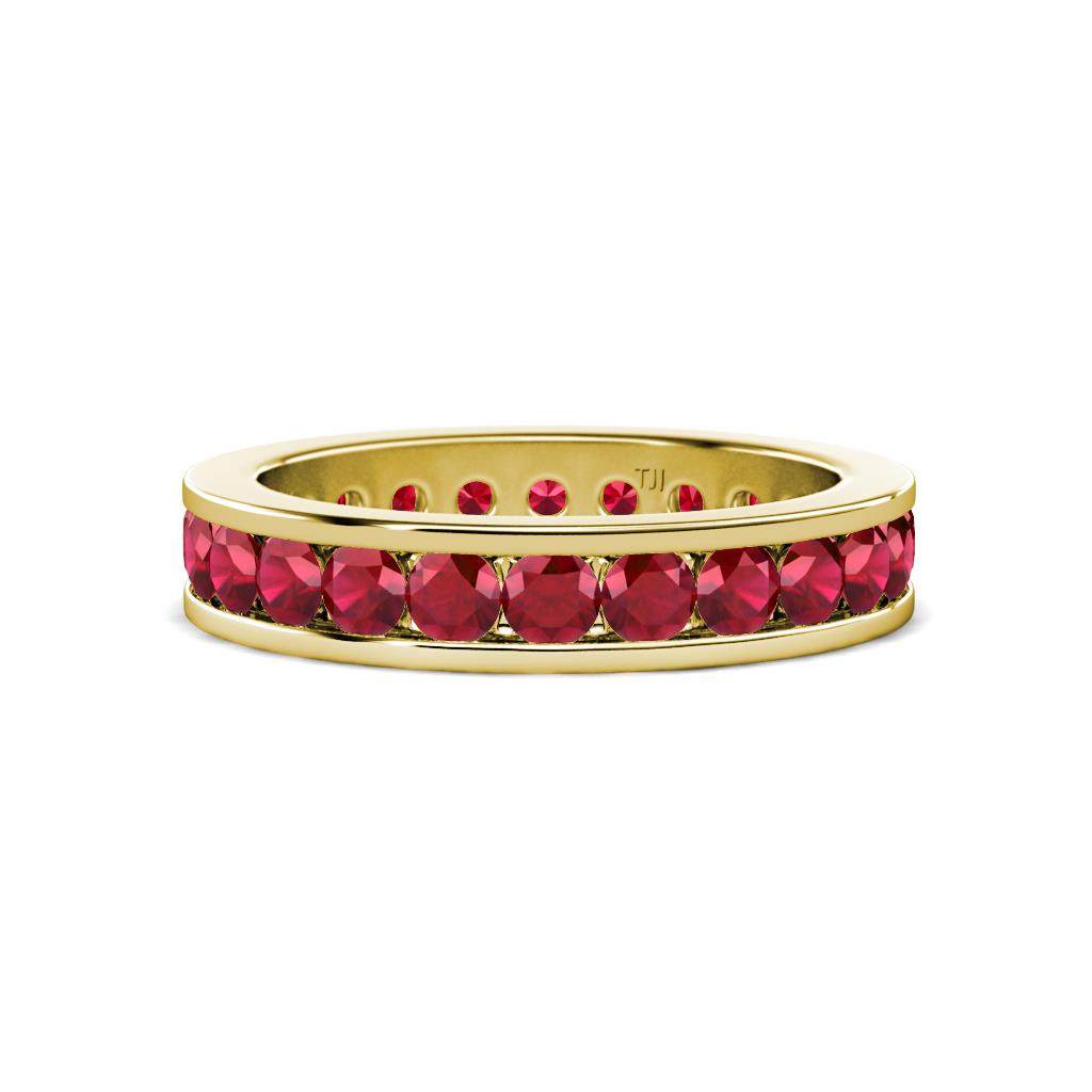 Celina 3.00 mm Round Ruby Eternity Band 