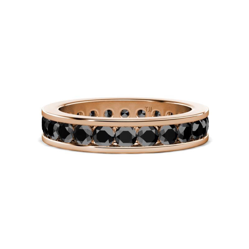 Celina 3.00 mm Round Black Diamond Eternity Band 