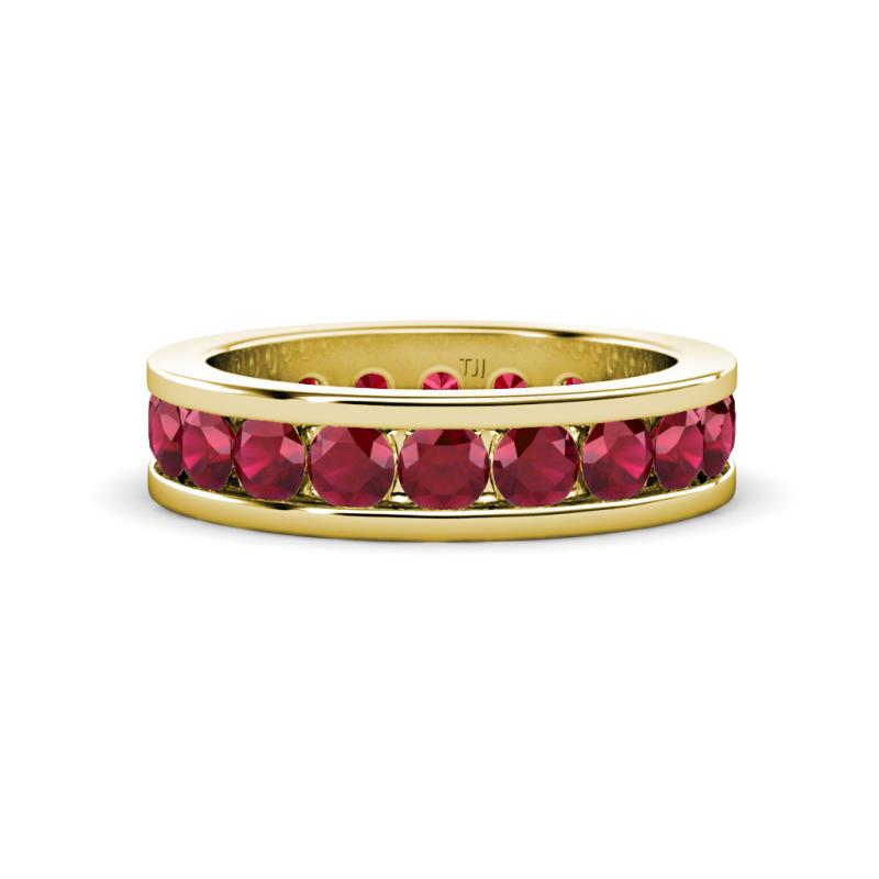 Celina 3.40 mm Round Ruby Eternity Band 