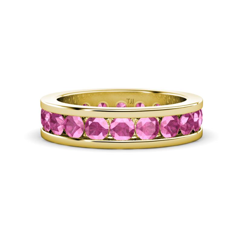 Celina 3.40 mm Round Pink Sapphire Eternity Band 