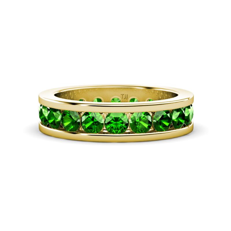 Celina 3.40 mm Round Green Garnet Eternity Band 