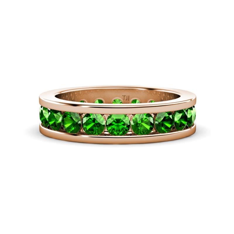 Celina 3.40 mm Round Green Garnet Eternity Band 