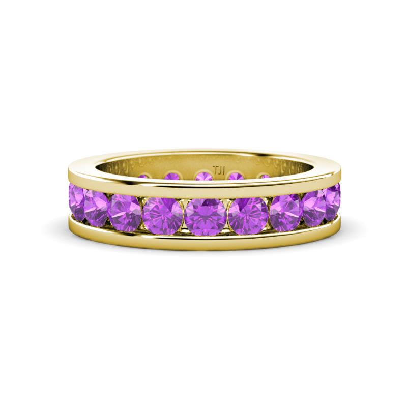 Celina 3.40 mm Round Amethyst Eternity Band 
