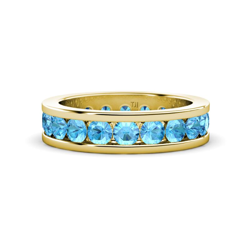 Celina 3.40 mm Round Blue Topaz Eternity Band 