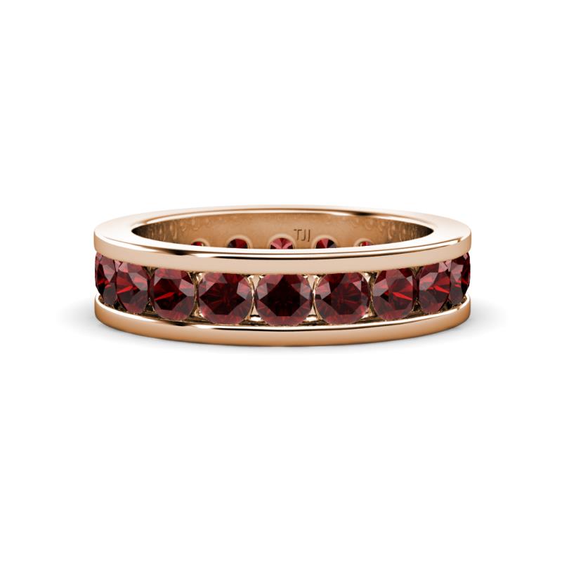 Celina 3.40 mm Round Red Garnet Eternity Band 