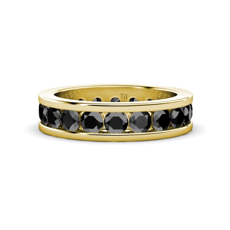 Celina 3.40 mm Round Black Diamond Eternity Band 