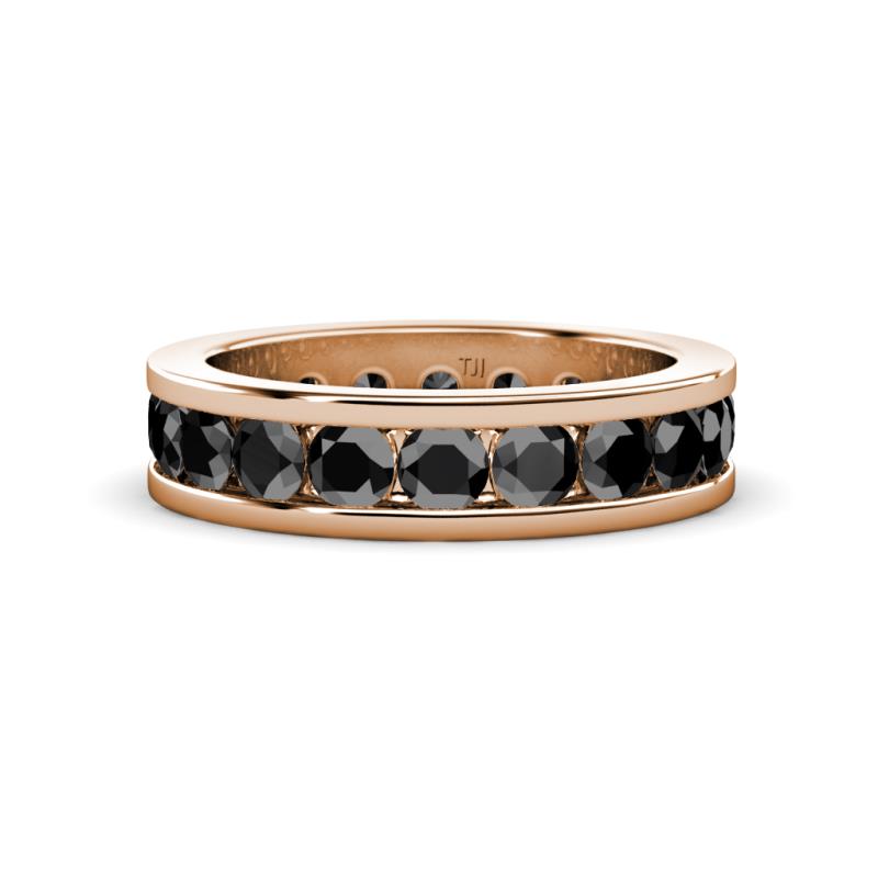 Celina 3.40 mm Round Black Diamond Eternity Band 