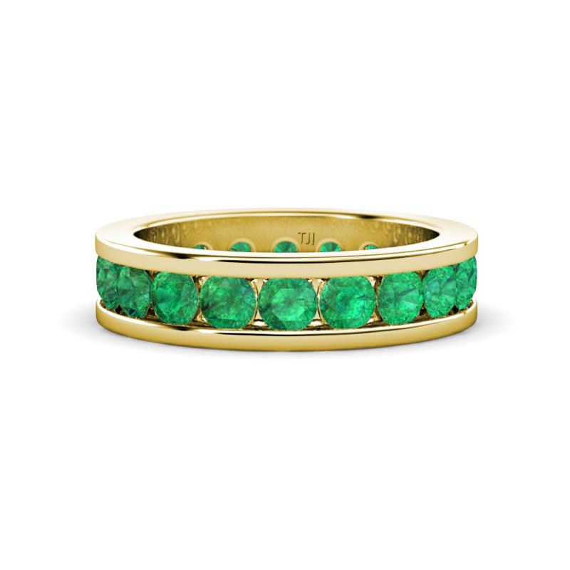 Celina 3.40 mm Round Emerald Eternity Band 