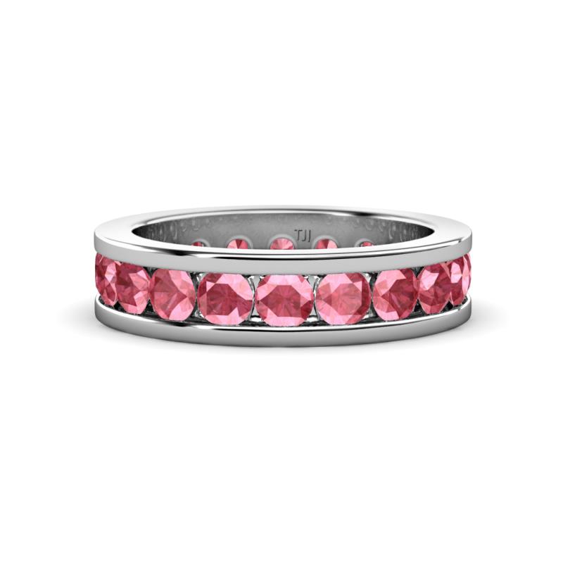 Celina 3.40 mm Round Pink Tourmaline Eternity Band 