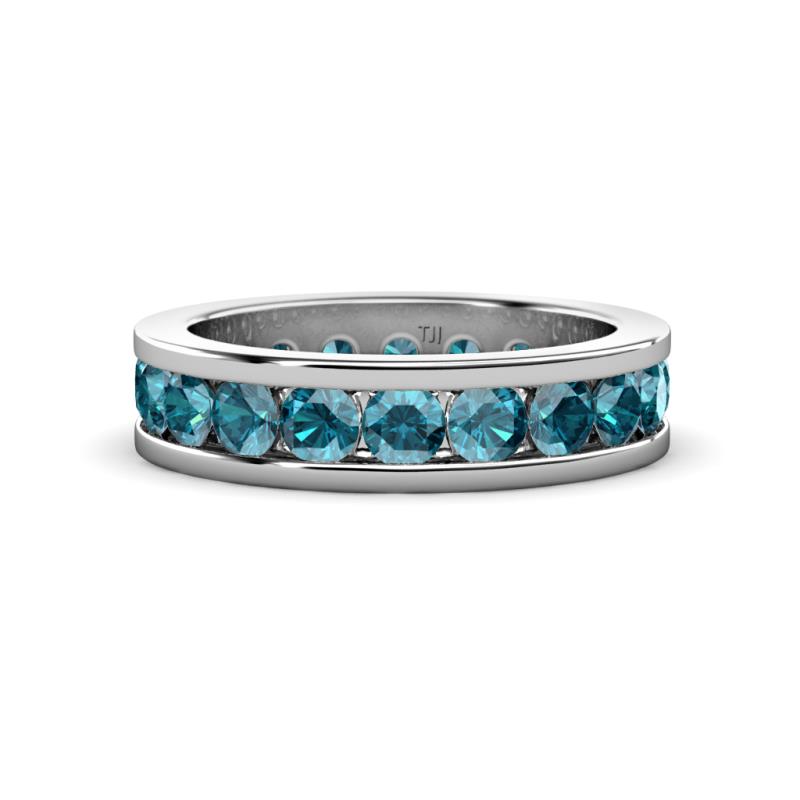 Celina 3.40 mm Round London Blue Topaz Eternity Band 