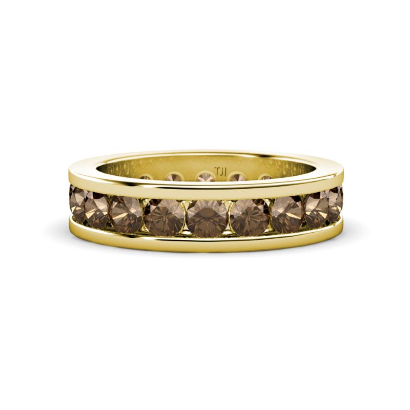 Celina 3.40 mm Round Smoky Quartz Eternity Band 