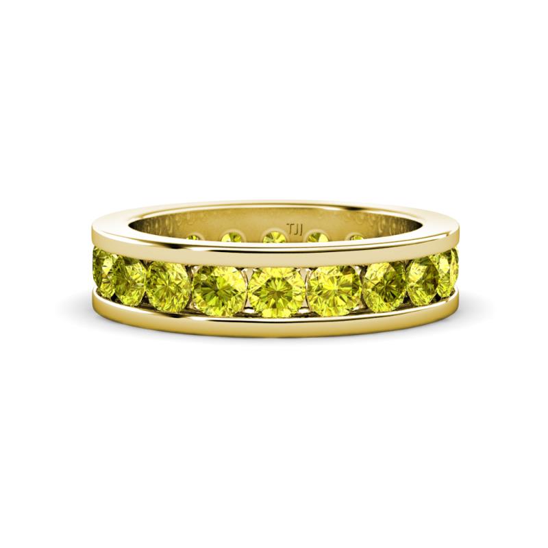 Celina 3.40 mm Round Yellow Diamond Eternity Band 