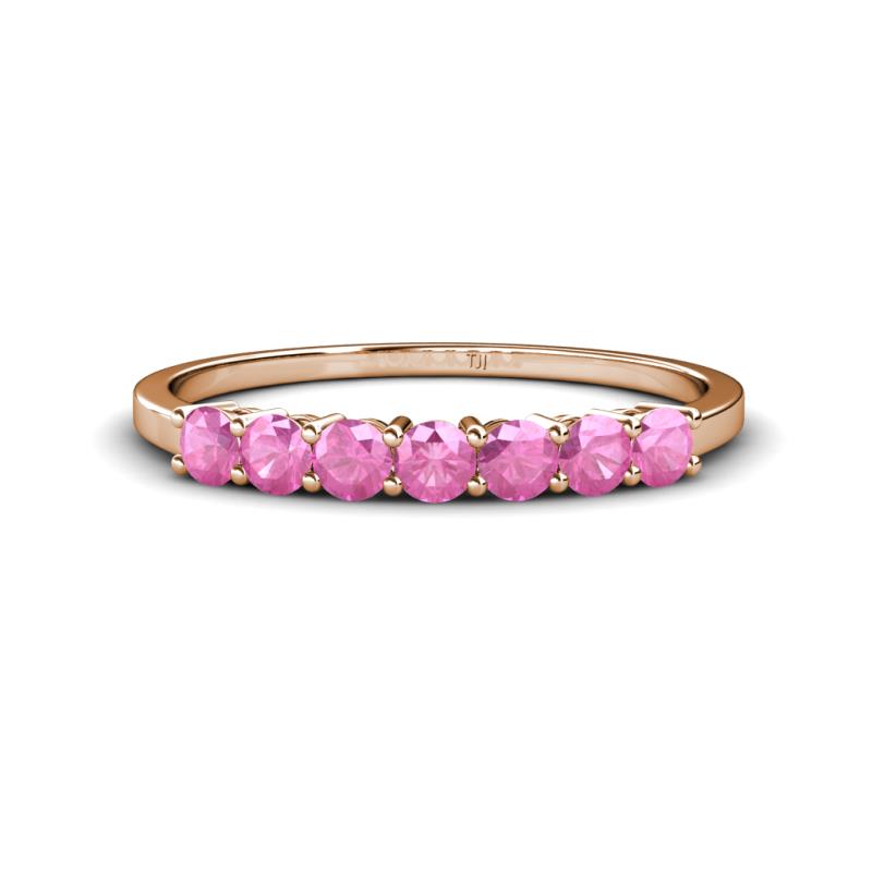 Vivian 3.00 mm Pink Sapphire Wedding Band 