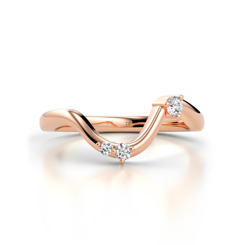 Darya Round Lab Grown Diamond Women Stackable Wave Curved Wedding Band 