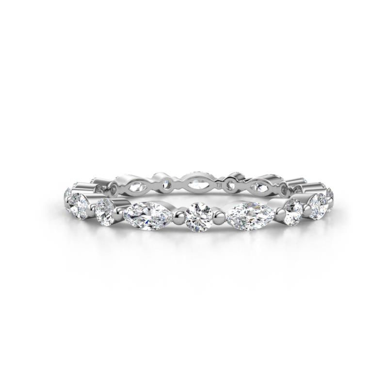 Mira 0.95 ctw Marquise and Round Lab Grown Diamond Women Stackable Eternity Band 