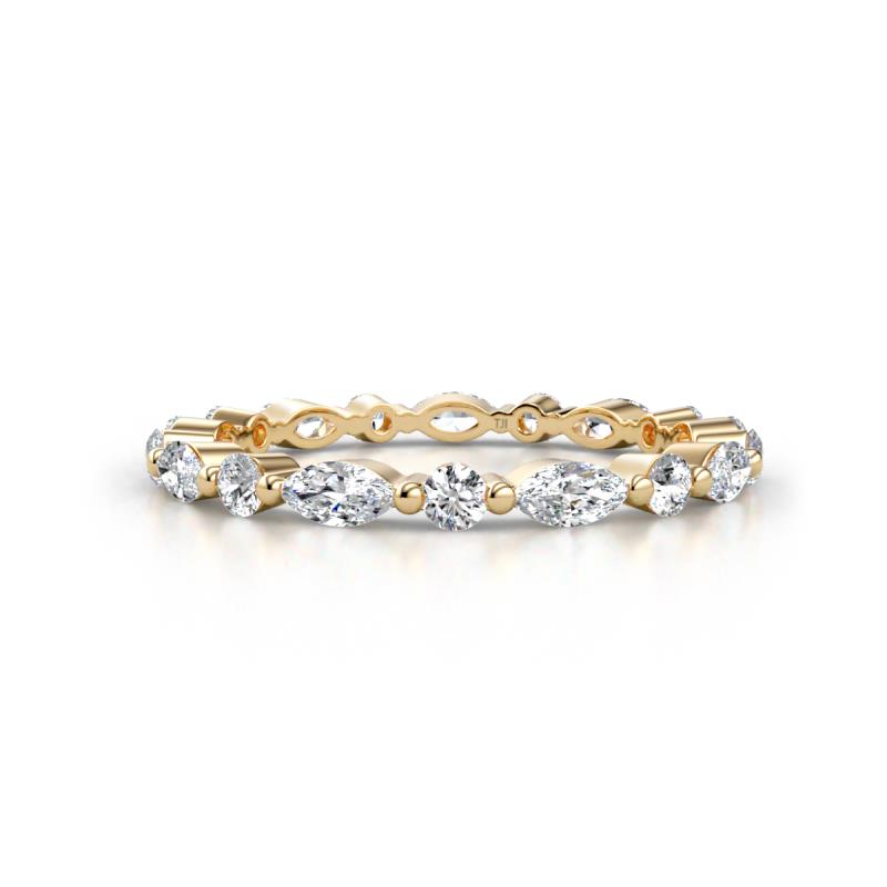 Mira 0.95 ctw Marquise and Round Lab Grown Diamond Women Stackable Eternity Band 