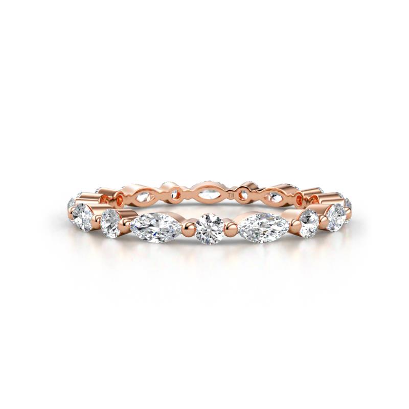 Mira 0.95 ctw Marquise and Round Lab Grown Diamond Women Stackable Eternity Band 