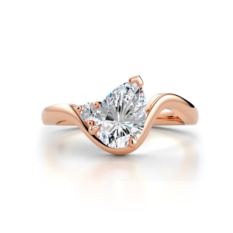 Darya 1.06 ctw IGI Certified Pear Shape Lab Grown Diamond (8 x 5 mm) accented Round Lab Grown Diamond Women Solitaire Plus Engagement Ring 