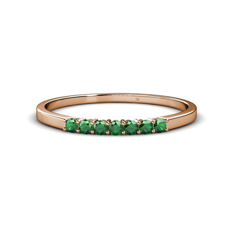 Vivian 2.10 mm Emerald 7 Stone Wedding Band 