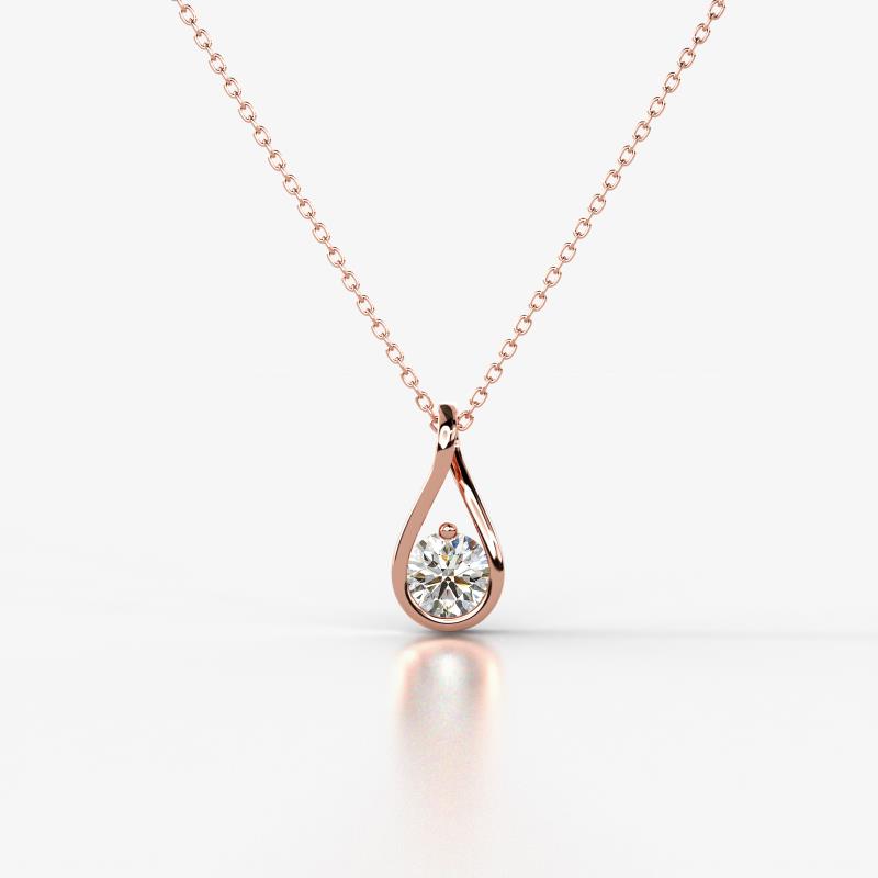 Tessie 0.15 ct Natural Diamond (3.50 mm) Women Teardrop Solitaire Pendant Necklace 
