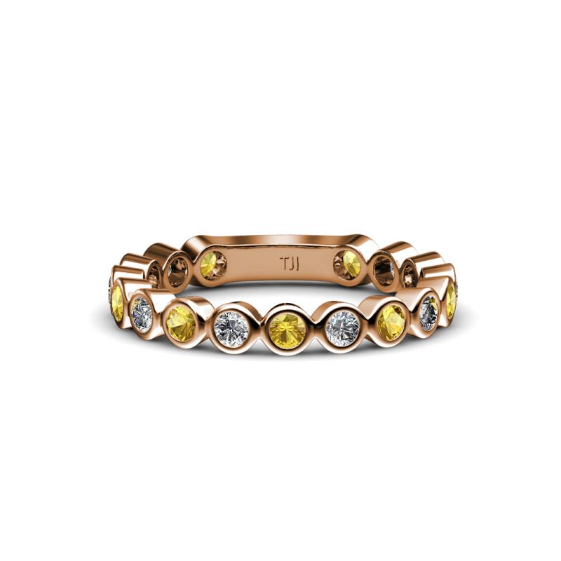 Ashlyn 2.30 mm Citrine and Diamond 3/4 Eternity Band 