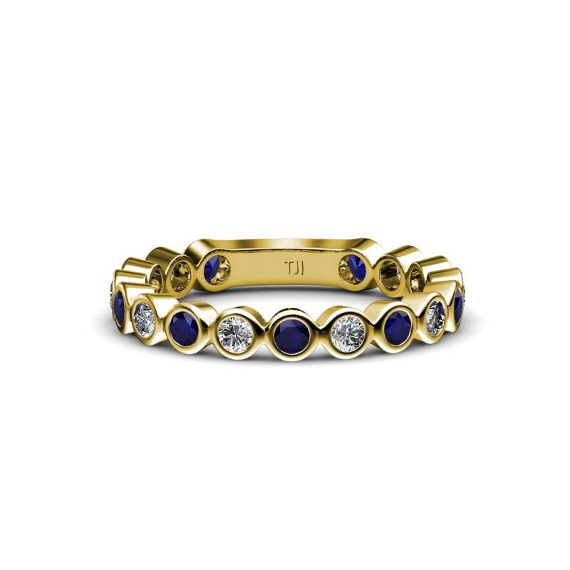 Ashlyn 2.30 mm Blue Sapphire and Diamond 3/4 Eternity Band 