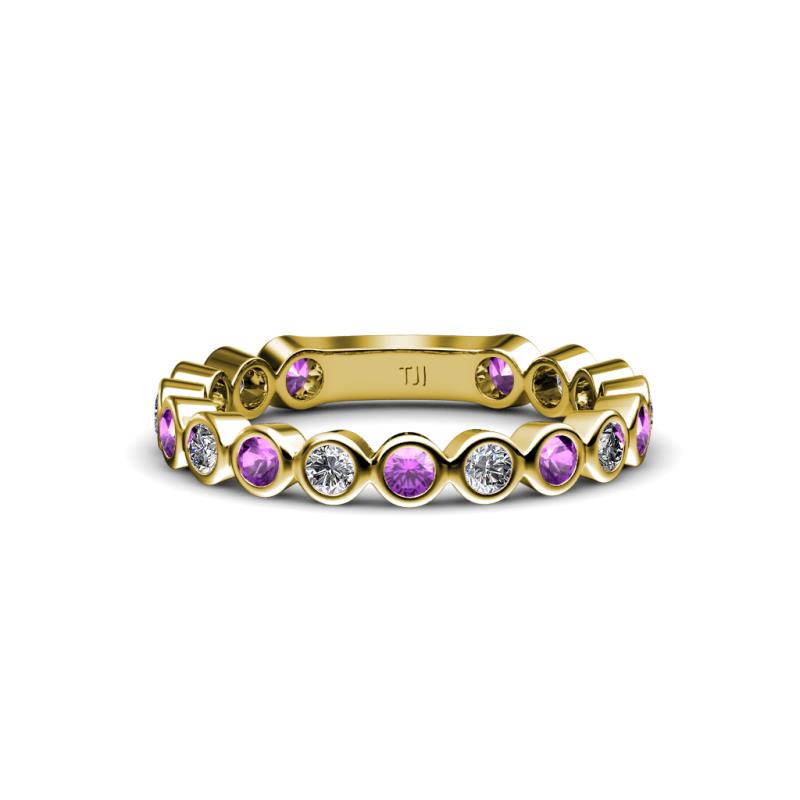 Ashlyn 2.30 mm Amethyst and Diamond 3/4 Eternity Band 