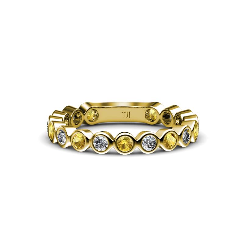 Ashlyn 2.30 mm Citrine and Diamond 3/4 Eternity Band 