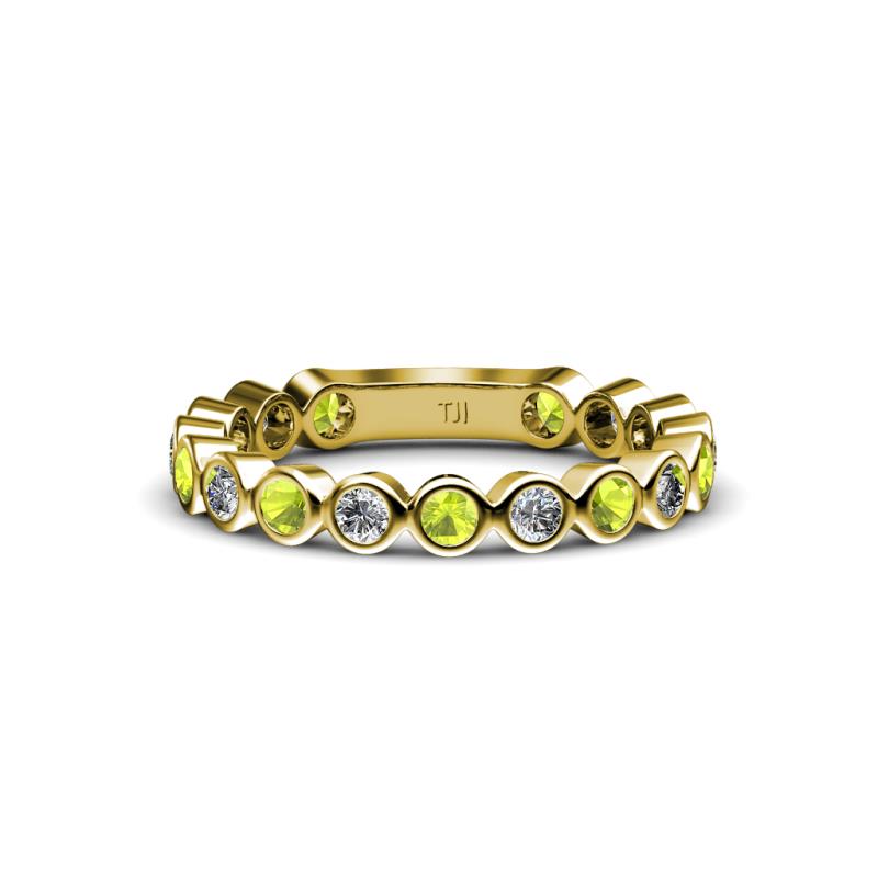 Ashlyn 2.30 mm Peridot and Diamond 3/4 Eternity Band 