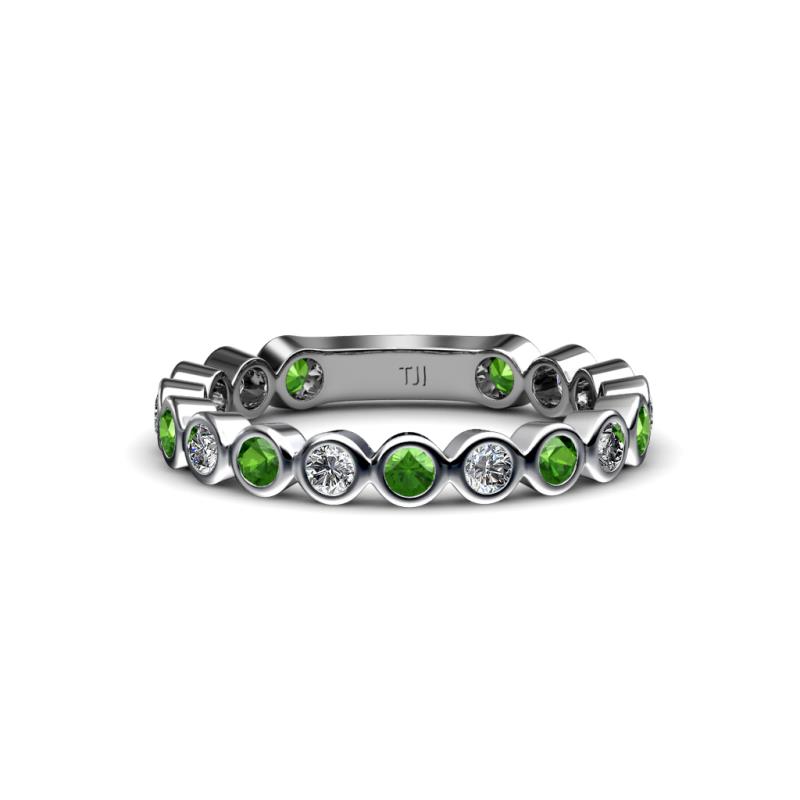Ashlyn Green Garnet and Diamond Eternity Band 