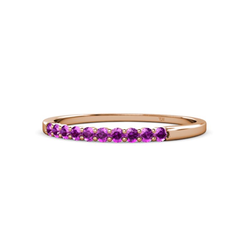 Clara 2.00 mm Amethyst 10 Stone Wedding Band 
