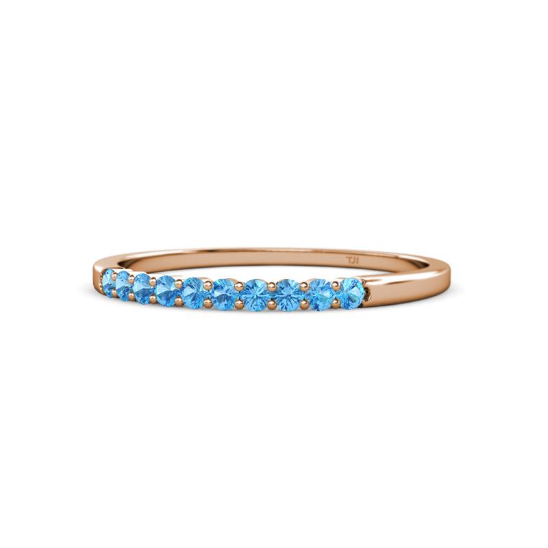 Clara 2.00 mm Blue Topaz 10 Stone Wedding Band 