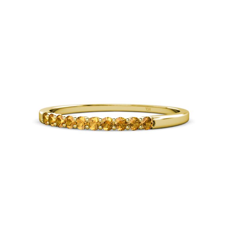Clara 2.00 mm Citrine 10 Stone Wedding Band 