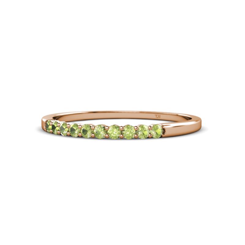 Clara 2.00 mm Peridot 10 Stone Wedding Band 